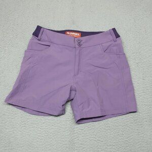 Simms Shorts Women M Purple Elastic Nylon Outdoor Hiking Fishing Crossfit Trail